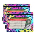 thumbnail image 2 of Rainbow Color Leopard 2 Pack Pencil Pouch for 3 Ring Binder Smooth Zipper Folders with Pockets Clear Window Pencil Case, 2 of 6
