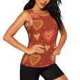 thumbnail image 2 of Xecao Flower Hearts print women's scoop neck, loose-fit workout tank tops for the gym., 2 of 9