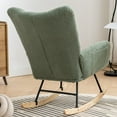 thumbnail image 4 of Sesslife Comfy Rocking Chair for Nursery, Glider Chair with High Backrest, Armrests & Upholstered Pad, Bedroom Nursery Rocker Chair for Baby & Kids, Green, 4 of 9