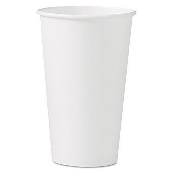Solo 316W-2050 16 Oz. White Paper Hot Cup Singlepoly (50 Tubes of 20)
