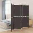 thumbnail image 1 of vidaXL 4-Panel Room Divider Brown 200x180 cm Fabric, 1 of 5