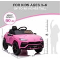 thumbnail image 3 of Rock Wheels Licensed Lamborghini Urus 12V Kids Electric Ride-On Car with Parent Remote, 2 Speeds, LED Headlights, Pink, 3 of 9