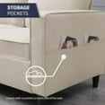 thumbnail image 4 of ijuicy Ensemble de Canapé Sectionnel, Ensemble de Meubles de Salon 3 Pcs avec Ottomane de Rangement Mobile, Comprend Canapé&Causeuse&Fauteuil, Beige, 4 of 8