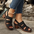 thumbnail image 4 of Rokment Women's Platform Gladiator High Heels Dressy Sandals for Woman 2026 Summer Fashionable Leather Casual Fish Mouth Peep Toe Chunky Block Heeled Slingback Dress Pumps Ladies B Size 6, 4 of 7