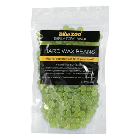 Hair Removal Hard Wax Beans Stripless Body Facial Arm Legs and Sensitive Areas Bikini Area Depilatory Wax Beads 100g(Green (Best At Home Bikini Wax For Sensitive Skin)