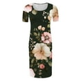thumbnail image 3 of breaise Floral Ruched Bodycon Dress for Maternity Daily Wearing, Women's Slim Fit Short Sleeve Maternity Mini Dresses Mama Baby Shower Pregnancy Dress, 3 of 6