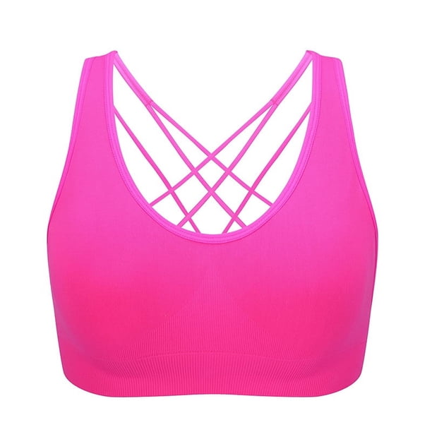Ropa interior deportiva de talla grande europea y americana, sujetador deportivo de yoga con tirantes finos y espalda cruzada, sujetador push up para correr y fitness a prueba de golpes