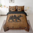 thumbnail image 2 of Feelyou Rustic Bear Print Bedding Comforter Set 7 Pieces, Hunting Wildlife Full Bedding Set, Western Farmhouse Theme Reversible Fitted Sheet Flat Sheet, Luxury Bedroom Decor, 2 of 8