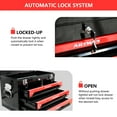 thumbnail image 6 of ARTMAN 20" Portable 3 Drawer Steel Tool Box with Protective Liner and Metal Latch Closure and Lock, Lock Tool Storage Organizer with Wheel and Drawer for Garage Workshop Repair Shop (No Tools), 6 of 9