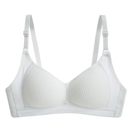 

Frehsky bras for women Women Simple Stripe Adjustable Shoulder Strap Underwire Underwear Bra bras for women no underwire White