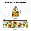 thumbnail image 4 of Naloa Plump Sunflower And Sketch Print Leather Pencil Case - Portable Big Capacity Pencil Pouch Organizer Bag Stationery Bag for Work & Office Pencil Pen Case, 4 of 5