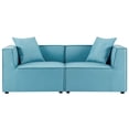 thumbnail image 2 of Modway Saybrook 2 pcs Fabric Outdoor Patio Sectional Sofa Loveseat in Turquoise, 2 of 3