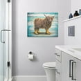 thumbnail image 6 of Cute Highland Cow Wall Art Funny Farm Highland Cow Animal Wall Decor Pictures Canvas Print Framed Painting Modern Home Decoration Artwork for Bedroom Living Room 16"x12", 6 of 6