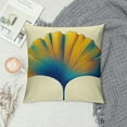 thumbnail image 2 of JEUXUS Teal Leaves Throw Pillow Covers Turquoise Gold Ginkgo Leaves Pillow Cases Spring Plant Decorative Cushion Covers for Sofa Couch, 2 of 5