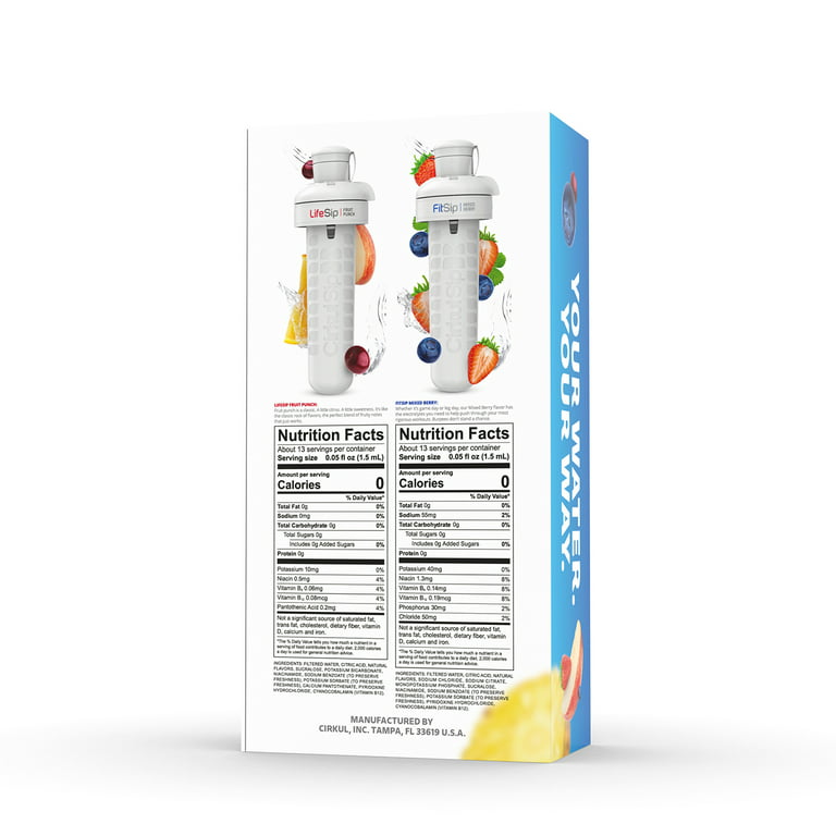 Cirkull 22 oz Plastic Water Bottle Starter Kit with Blue Lid and 6 Flavor  Cartridges (Fruit Punch & …See more Cirkull 22 oz Plastic Water Bottle