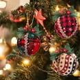 thumbnail image 3 of Matsuzay 3 piezas árbol de Navidad bolas colgantes de punto hecho a mano árboles de Navidad bolas de hilo adornos colgantes suministros Kits de decoración para fiestas No.01 Matsuzay HA007790-01B, 3 of 6