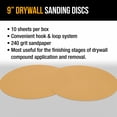 thumbnail image 4 of Dura-Gold Premium 9" Drywall Sanding Discs - 240 Grit (Box of 10) - High-Performance Sandpaper Discs with Hook & Loop Backing, Fast Cutting Aluminum Oxide Abrasive - For Drywall Power Sander, Wood, 4 of 6