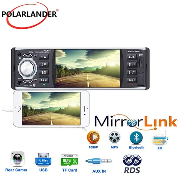 Car Multimedia Player 1 DIN Car Radio Touch Screen 4 Inch 12V ,TFT, AUXIN MP5/MP4 Player, Bluetooth Car Audio ,Mirror Link For Android Stereo