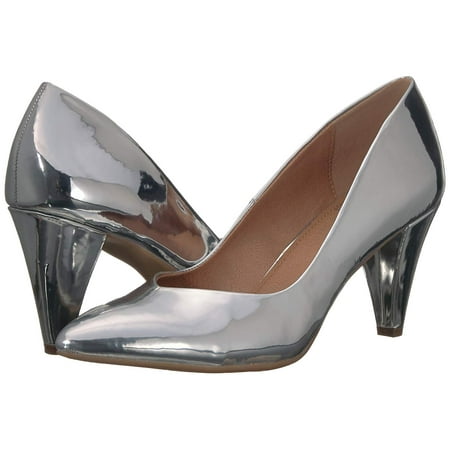 LFL Lust For Life Women's LL-MOXXIE Pump Pointed Toe Silver Patent Dress Pumps (8)