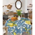 thumbnail image 4 of Yellow Lemon Square/Round Tablecloths 54x54,Blue Boho Bohemian Damask Paisley Table Cloth Table Cover Indoor/Outdoor Tabletop Decor for Wedding Holiday Party Dinner Baby Shower, 4 of 7