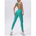 thumbnail image 2 of Conjunto de yoga ajustado de secado rápido for mujer, traje deportivo for correr con bolsillo, transpirable, de dos piezas, estilo nude, 2 of 6