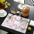 thumbnail image 3 of Pink Grey Placemats Set of 8, Geometric Circle Modern Abstract Simple Art Placemats for Dining Table, Place Mats for Kitchen Tabletop, Waterproof Wipeable Dining Table Mats Set, 3 of 9