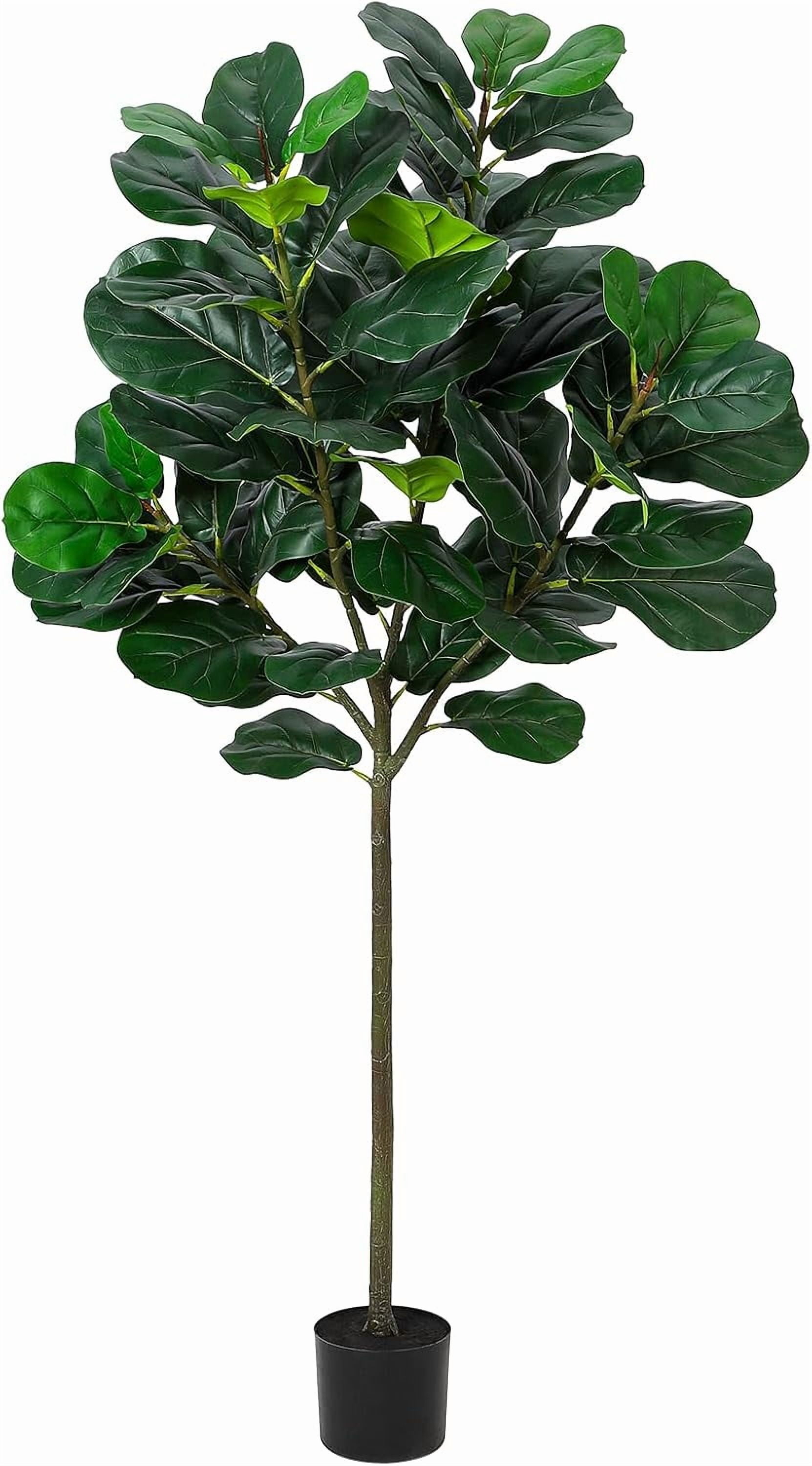 5.2 Ft Artificial Fiddle Leaf Fig Tree, Faux Ficus Lyrata Plant with 62 Fiddle Leaves,Tall Fake Plants Large Floor Plant with Pot for Indoor Living Room House Office Decor Housewarming Gift