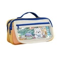 thumbnail image 1 of PEONAVET Stationery Storage Large Capacity Pencil Case Flip Cover Stationery Box Multifunctional Transparent Pencil Case, 1 of 5