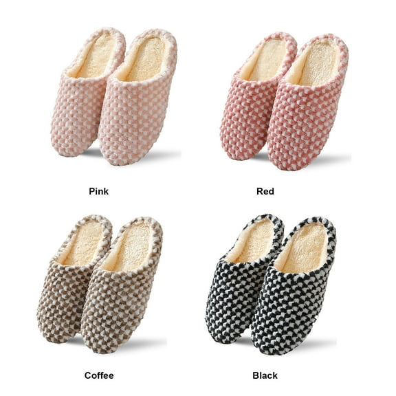 Women's Slippers Bedroom Furry Slippers Anti-Slip Shoes