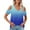 Blue, variant on Women Cold Shoulder Tops Short Sleeve V Neck Summer Tee 2025 Fashion Outfits Casual Gradient Color T Shirts