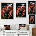 thumbnail image 4 of Designart "Lively Lobster in Coral Black" Animals Floater Framed Canvas Art Print, 4 of 7