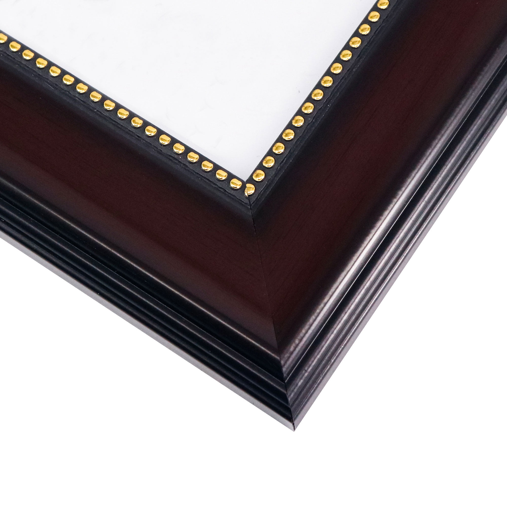 GraduationMall Mahogany with Gold Beads 5x7 Picture Frames for Wall or Tabletop 2-Pack