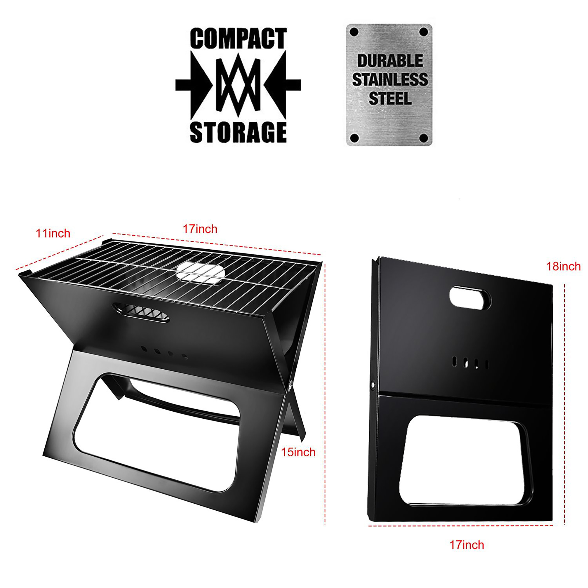 Portable Charcoal Grill – Mini Tabletop BBQ for Camping, Picnics & Tailgating