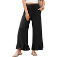 thumbnail image 1 of Pantalones Palazzo de Pierna para Mujer, Cintura Alta, Elásticos, con Cordón y Bolsillos, Color Negro, Talla XXL, 1 of 8