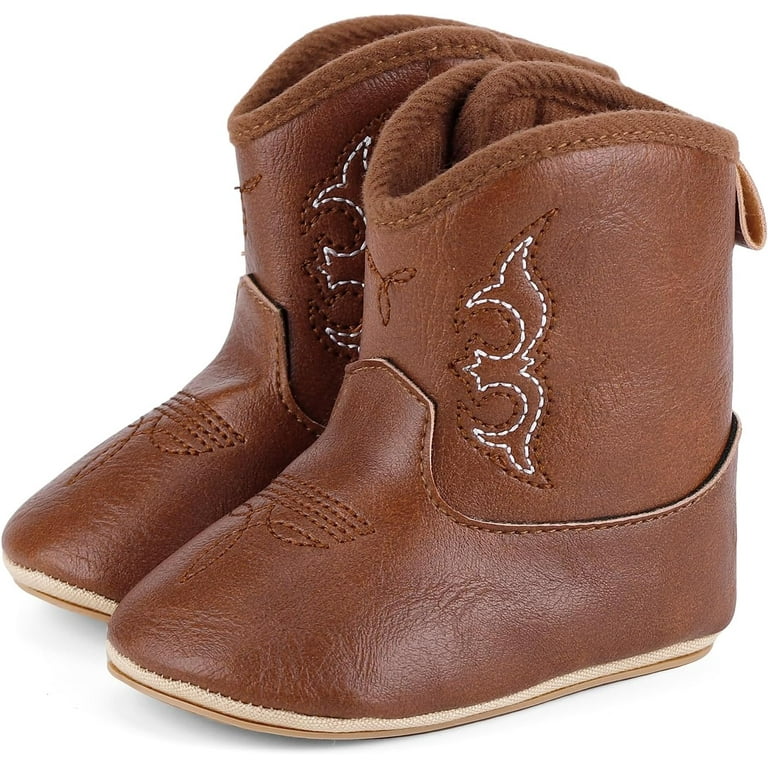 Brown Infant Girl Cowboy Boots Size MAMTAKON Real Leather