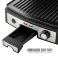 thumbnail image 3 of OVENTE Electric Panini Press Sandwich Maker, 1500W Indoor Grill with Non-Stick Coated Plates, Temperature Control & Removable Drip Tray, Opens 180 Degrees to Fit Any Type/Size of Food, Silver GP1861B, 3 of 9