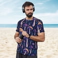 thumbnail image 4 of Wukai Floral Hippie Mushrooms Print Men's Short-Sleeved Mesh T-Shirt,Quick-Dry Short Sleeve Workout T-Shirt-5X-Large, 4 of 8