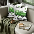 thumbnail image 3 of Danhjin St Patricks Day Pillow Covers Velvet, Green Trefoil Print for Sofa Cushion, 3 of 5