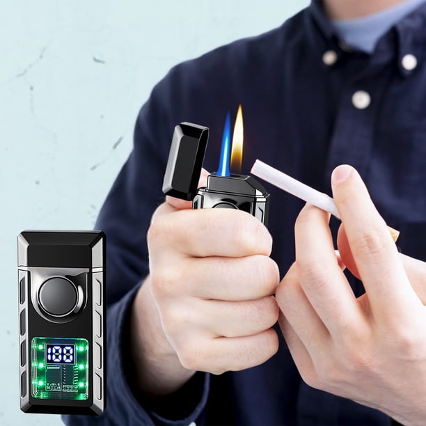 Windproof Refillable Lighter | Intelligent Sound-Controlled Ignition | One-Button Double Fire Conversion | Transparent Mechanism | Direct Open Fire | Outdoor Camping BBQ | 1 Piece