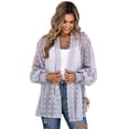 thumbnail image 3 of hirigin Women's Swimsuit Cover Ups, Long Sleeve Swiss Dots Open Front Chiffon Beach Kimono Cardigan, 3 of 9