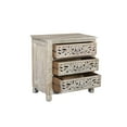 thumbnail image 2 of Taran Designs Monte Floral Carved Solid Wood 3-Drawers Nightstand in Gray, 2 of 6