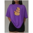 thumbnail image 3 of Playera Blusa De Familia Capybara Ropa Para Mujer Capibara Color Morado Talla Grande Marca Emil SaEs, 3 of 4