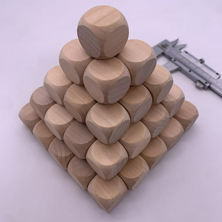 Wooden Blank Dice, Multiple Sizes Available, Unfinished for Games