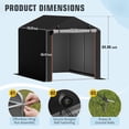 thumbnail image 6 of Homall Outdoor Storage Shed 5x7x5.5 ft Metal Carport with Durable Oxford Fabric Cover and Roll-Up Zipper Door, Water-Resistant Outdoor Storage shelter for Bike, Motorcycle, Garden Tools, Black, 6 of 7