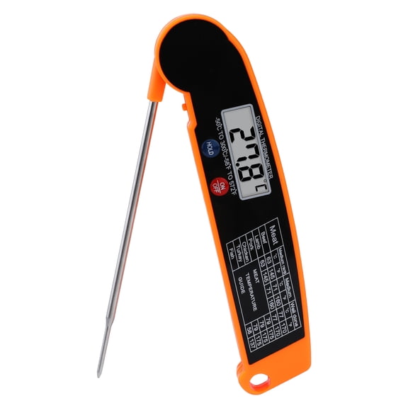 Unique Bargains Strong Plastic Digital Meat Thermometer Orange 10.4x1.6x0.6 in