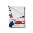 thumbnail image 2 of United States Soft Flannel Fleece Throw Blanket, Grunge Looking American National Flag Eagle and USA Print, Cozy Plush for Indoor and Outdoor Use, 70" x 90", Navy White Red, by Ambesonne, 2 of 6