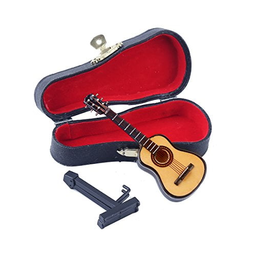 Guitare miniature en bois Seawoo avec support et étui Mini