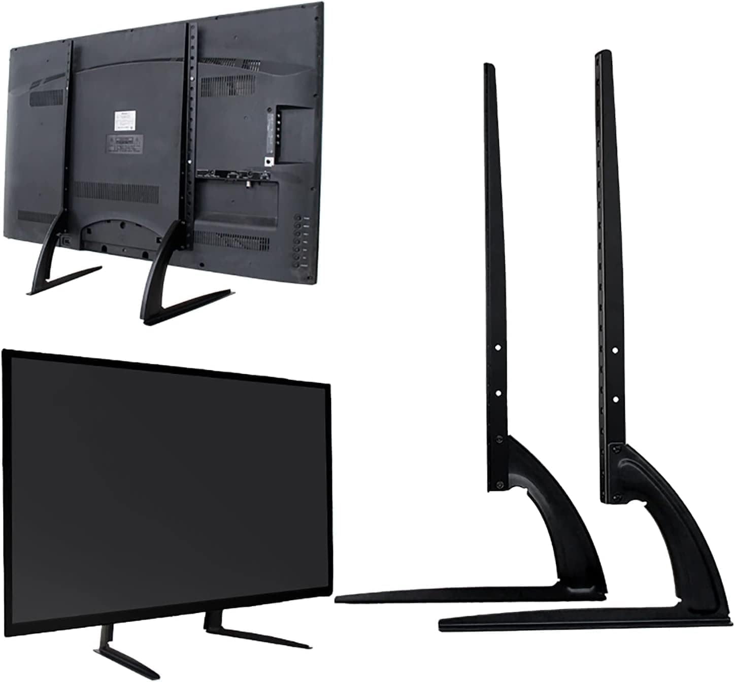 Holytech Universal Table Top TV Stand for Most 37 to 55 inch LCD LED Plasma Flat Screen TVs, TV Base Height Adjustable Leg Stand Holds up to 100lbs
