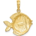 thumbnail image 4 of 14K Yellow Gold Polished Engraved Fish Charm (15.4 X 20) Made In United States k7674, 4 of 5