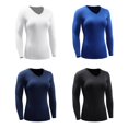 thumbnail image 7 of Women's Pro Fitness Sports Tights Tops Shirts Stretch Long-sleeved Quick-drying Compression T-shirts Running Yoga Training Clothes,Dark Blue,2XL, 7 of 7